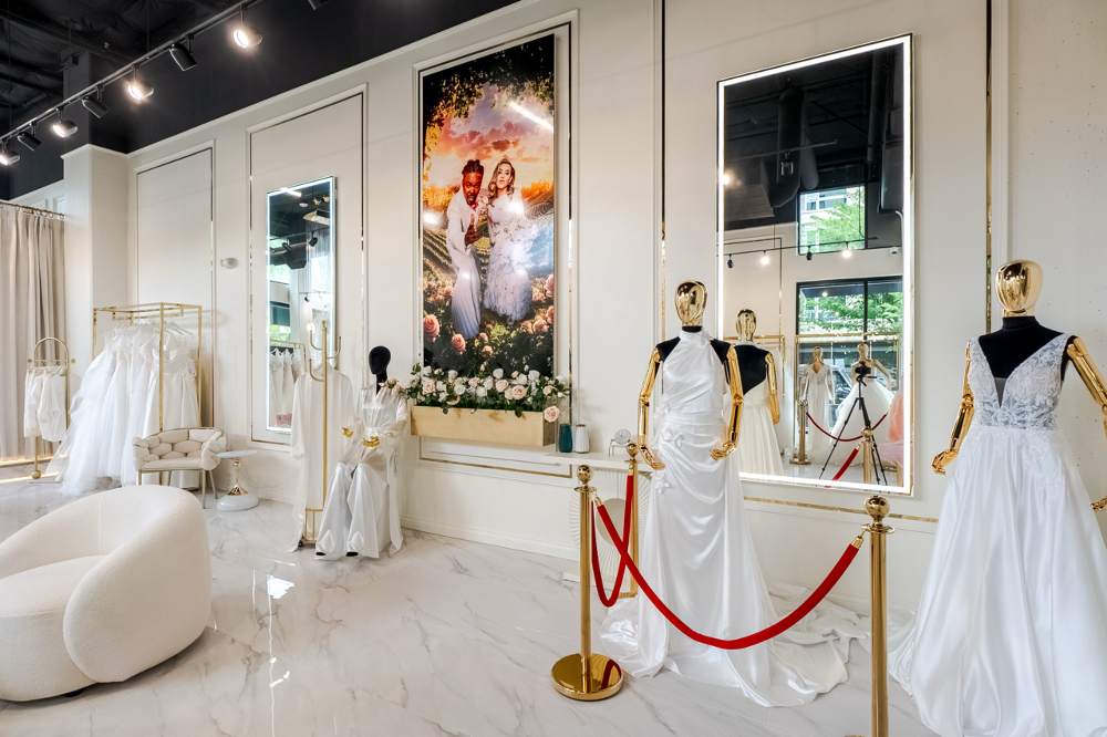 Photo of the showroom interior black and white photo