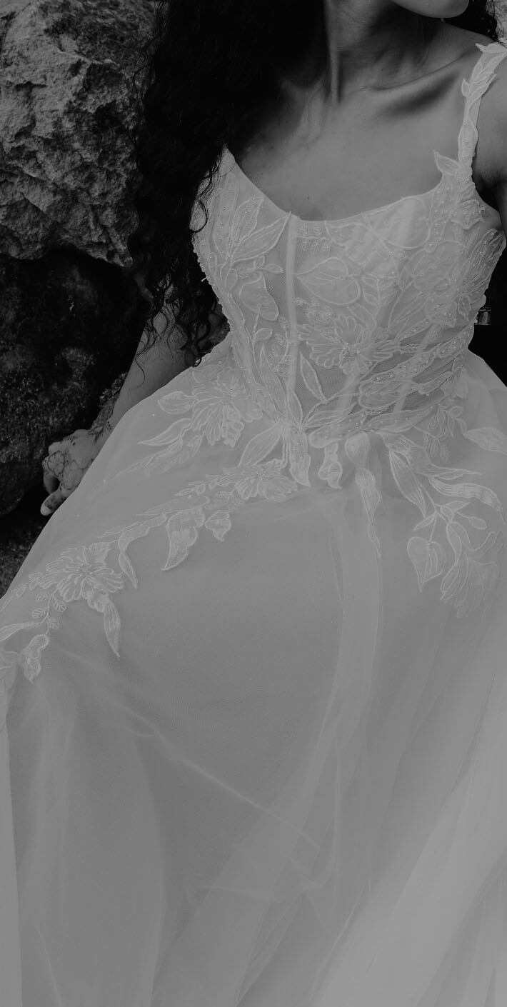 Model wearing a collection dress