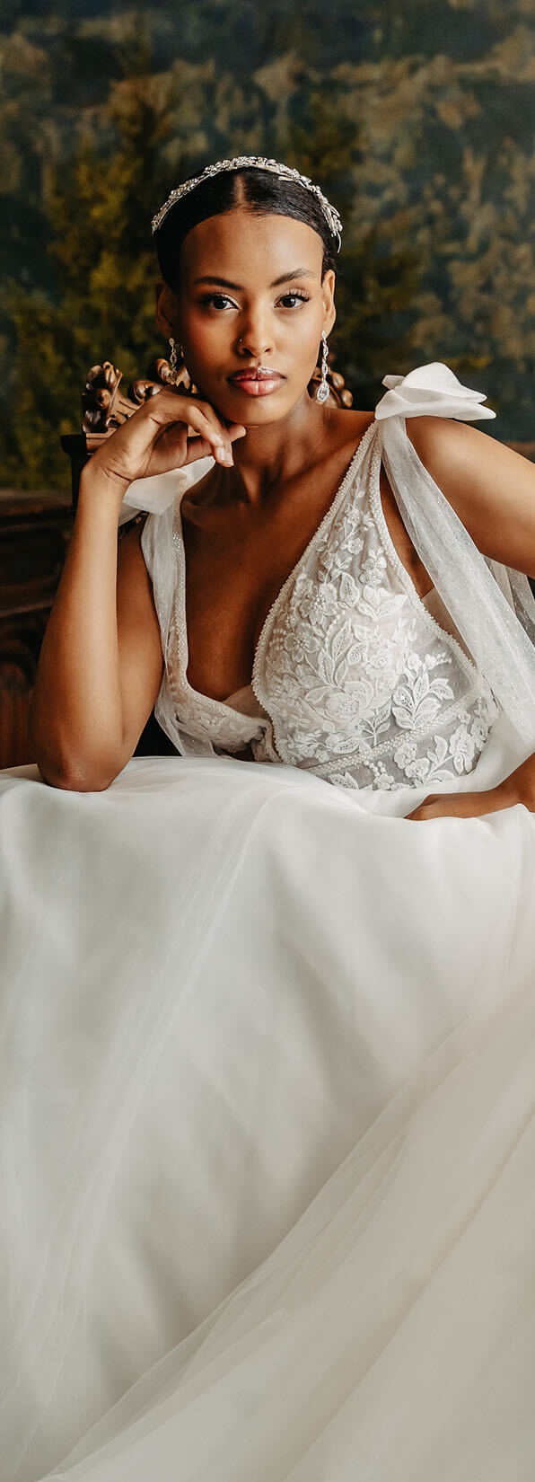 Model wearing a collection dress