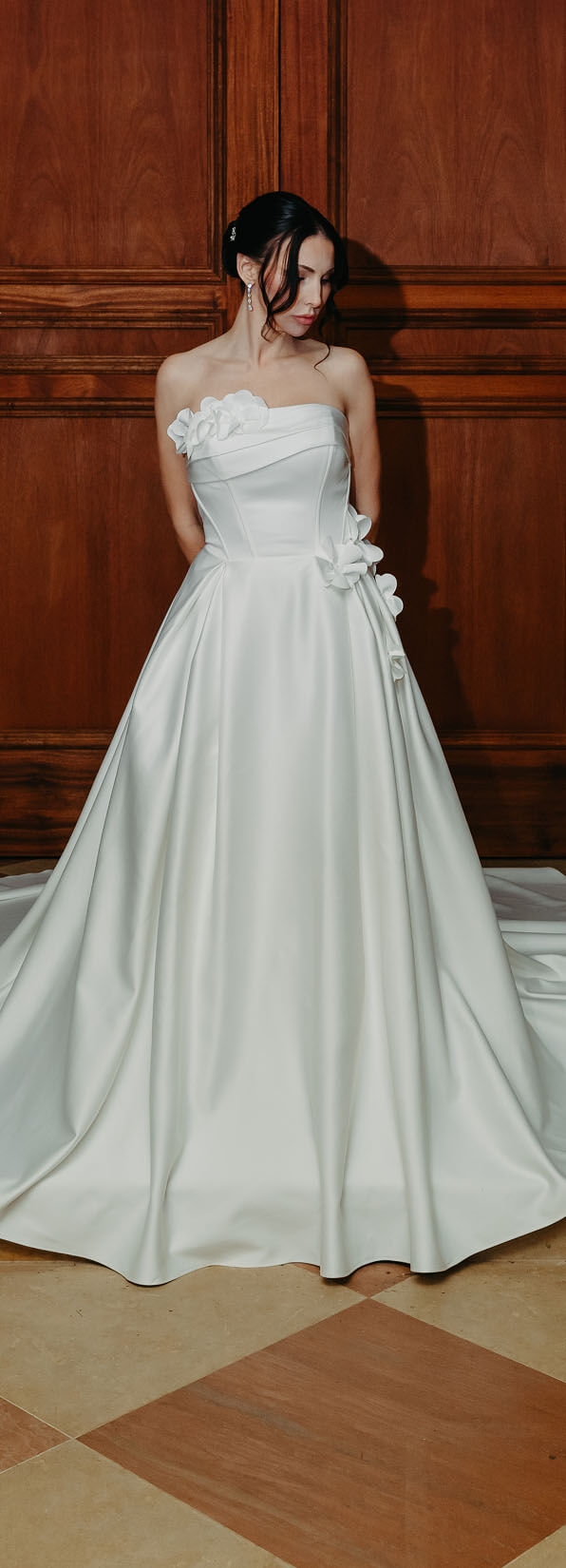 Model wearing a collection dress